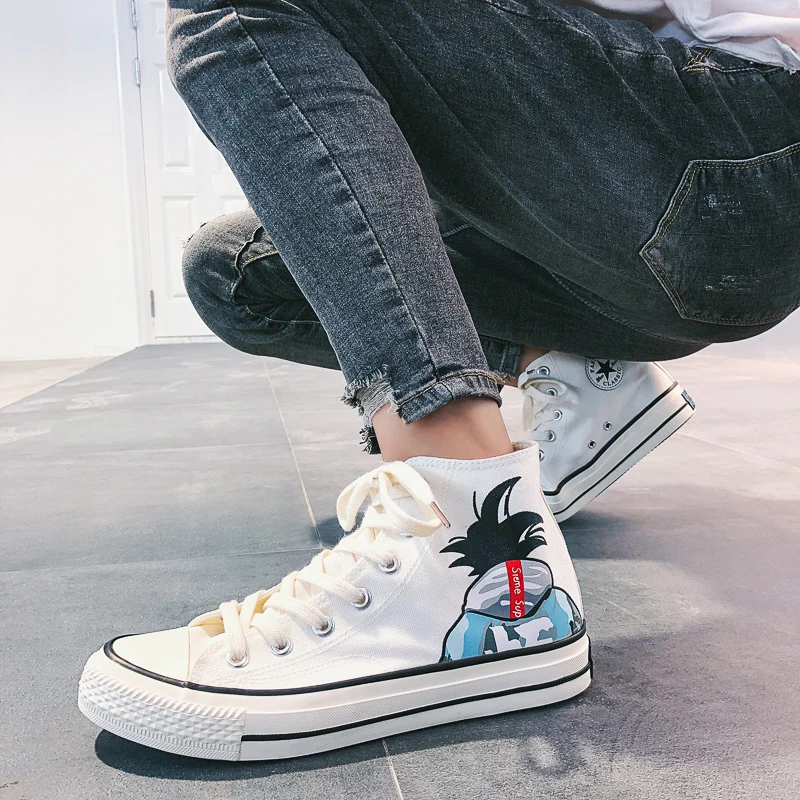 INSTANTARTS парусиновая обувь Вулканизированная кроссовки Dragon Ball Cool High Top Man Vegeta Super