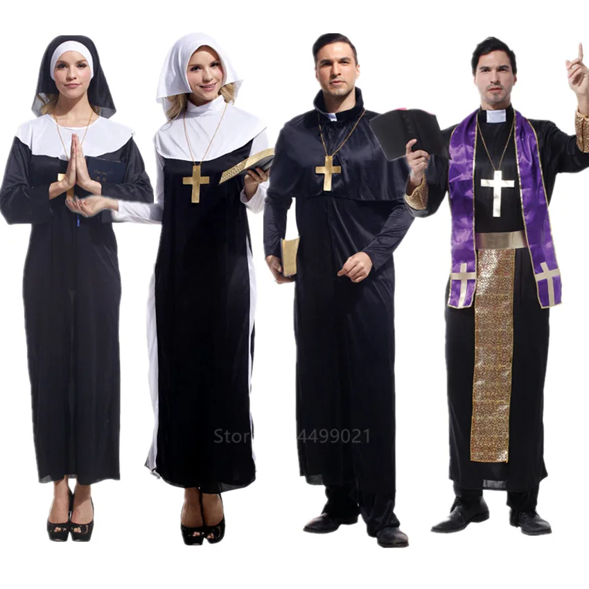 Костюм жемчуга епископа церкви Хэллоуина для мужчин взрослых нункристиан пастор