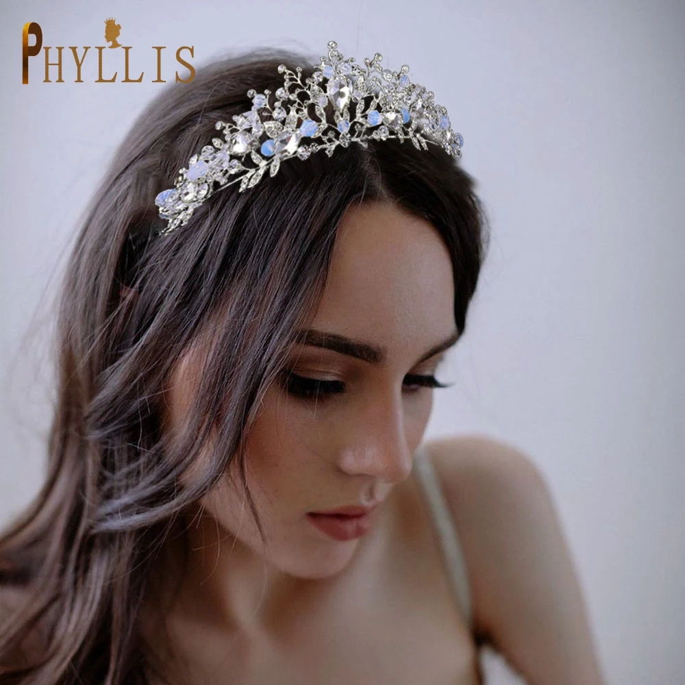 

A287 Wedding Headband for Bride Party Prom Headpieces Hair Accessories Jeweled Baroque Queen Crown for Women Tiara Headwear
