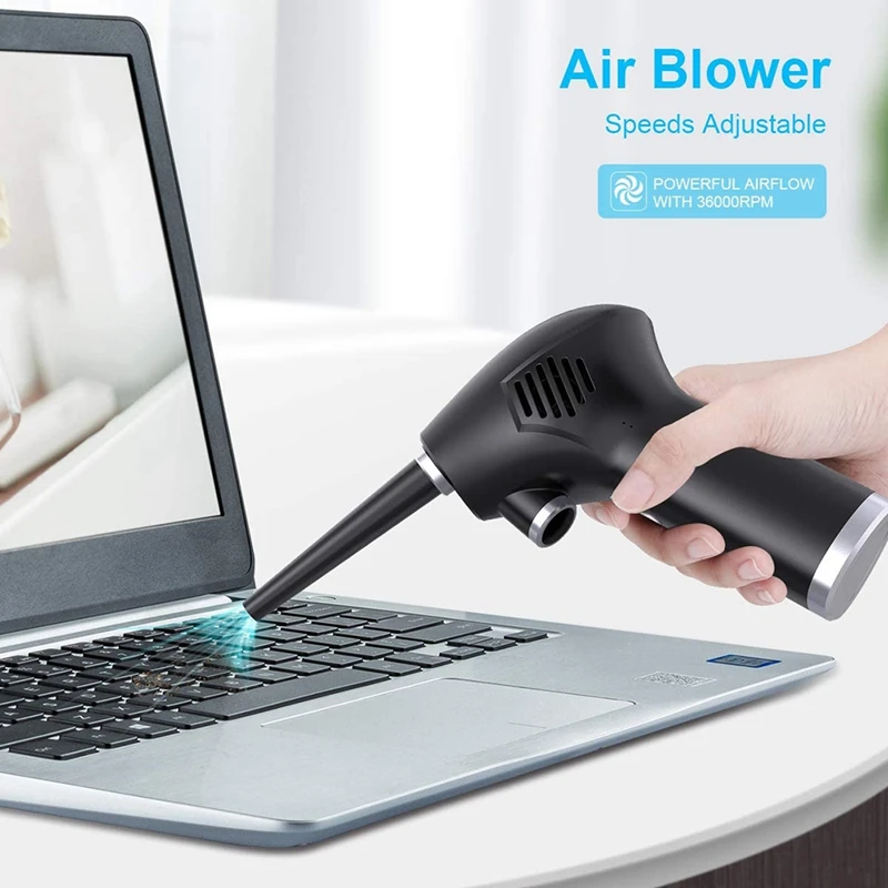 

Cordless Air Duster, Electric Air Blower for Computer Cleaning, Replaces Compressed Air Can, for PC Keyboard Crumbs