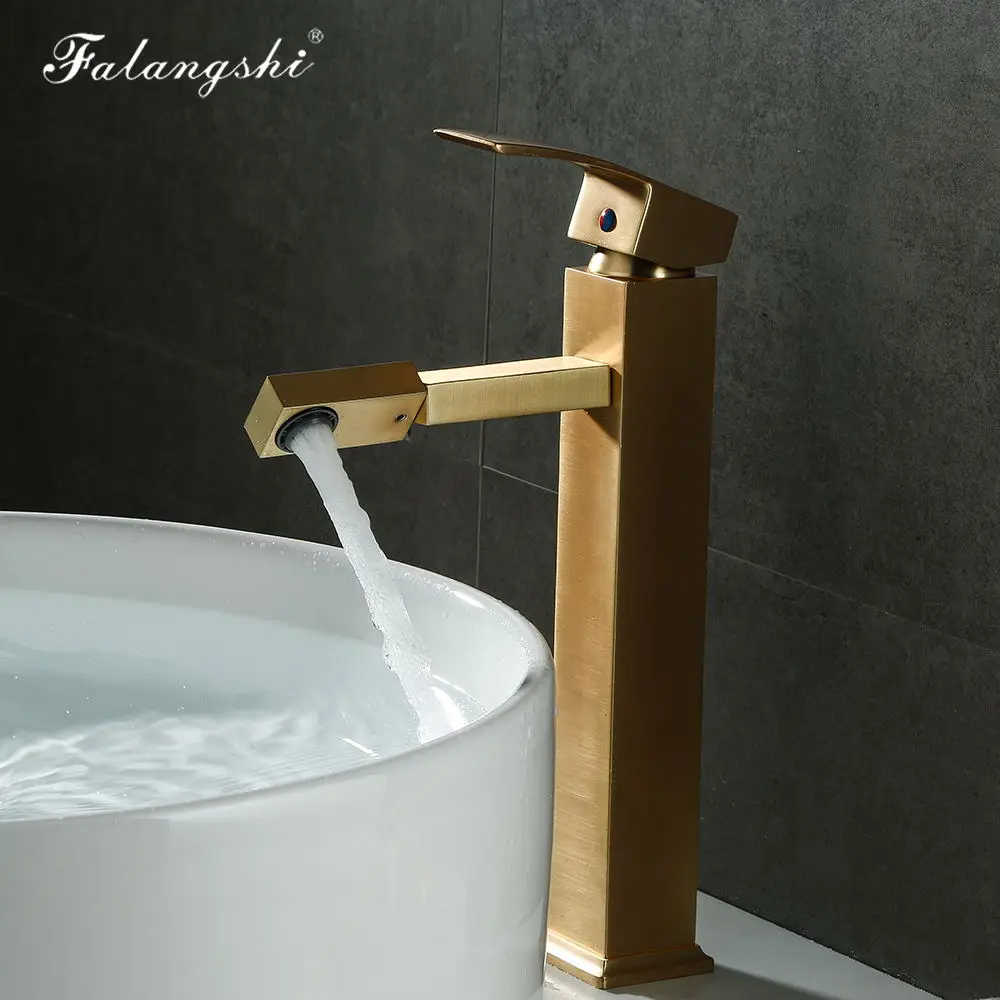 Ванная комната Высокий Смеситель для кухни носик на бортике Твердый латунный