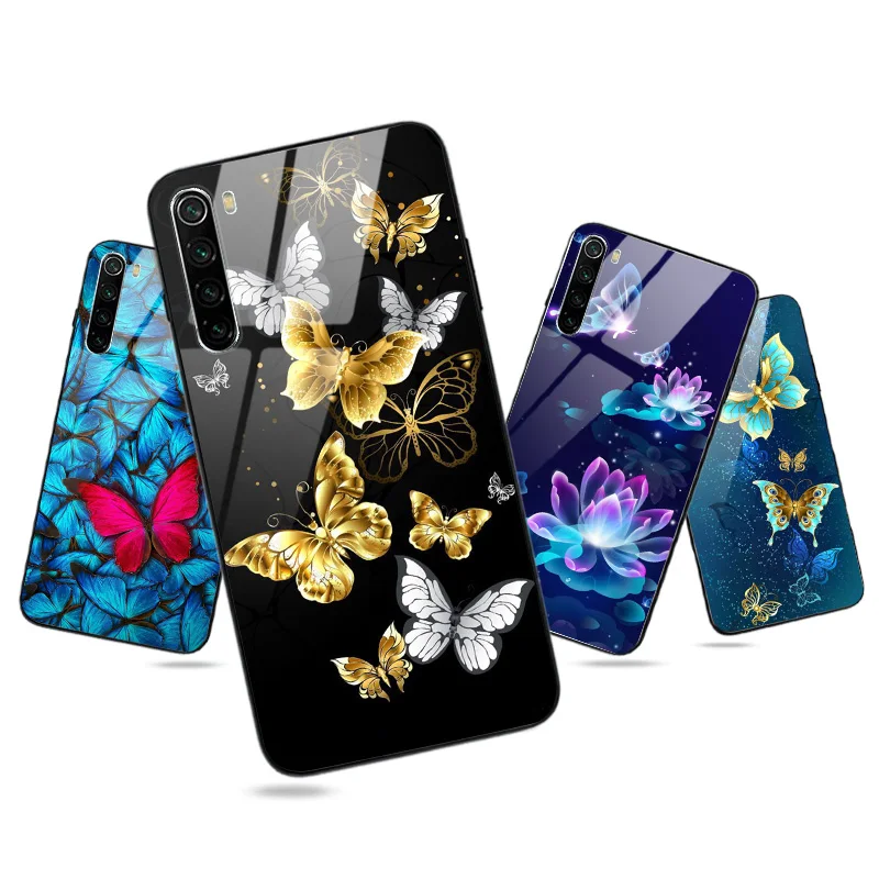 Силиконовый чехол с бабочкой для Xiaomi Redmi Note 9 PRO S 8 T 7 6 5A Prime 5 Plus 6A 7A 8A 9A Mi 10 Lite