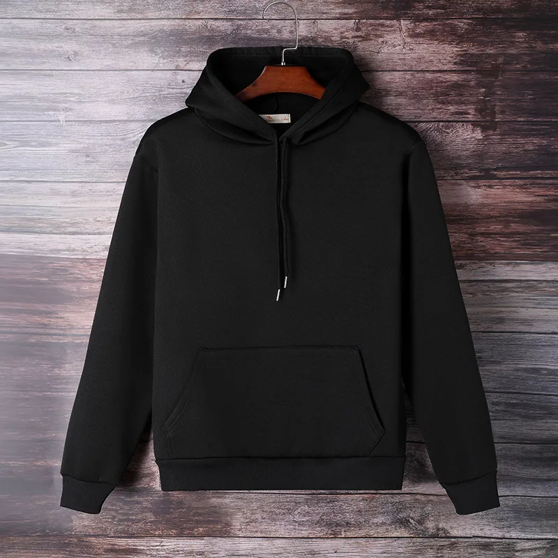

Sport Men Sweatshirt Hooded Casual Loose Fashion Korean Style Chic Big Pocket Solid Color Long Sleeve Outdoor Drawstring Hoodie