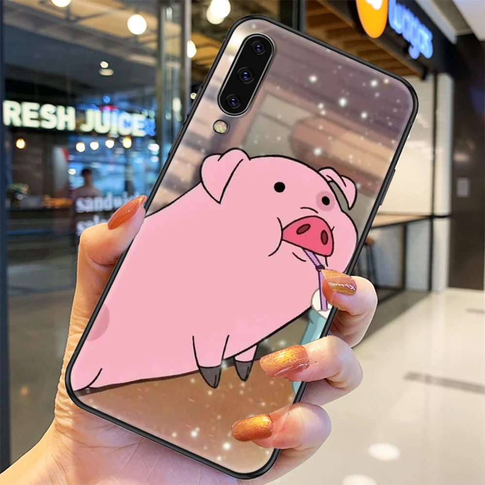 

Cute PINK Kawai Pig Phone case For Samsung Galaxy A 3 5 7 8 10 20 21 30 40 50 51 70 71 E S 2016 2018 4G black painting hoesjes
