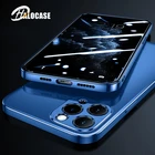 Мягкий ТПУ чехол с квадратной рамкой и покрытием для iPhone 12 Pro Max 11 XS XR 7 8 Plus, прозрачный синий тонкий прозрачный защитный чехол