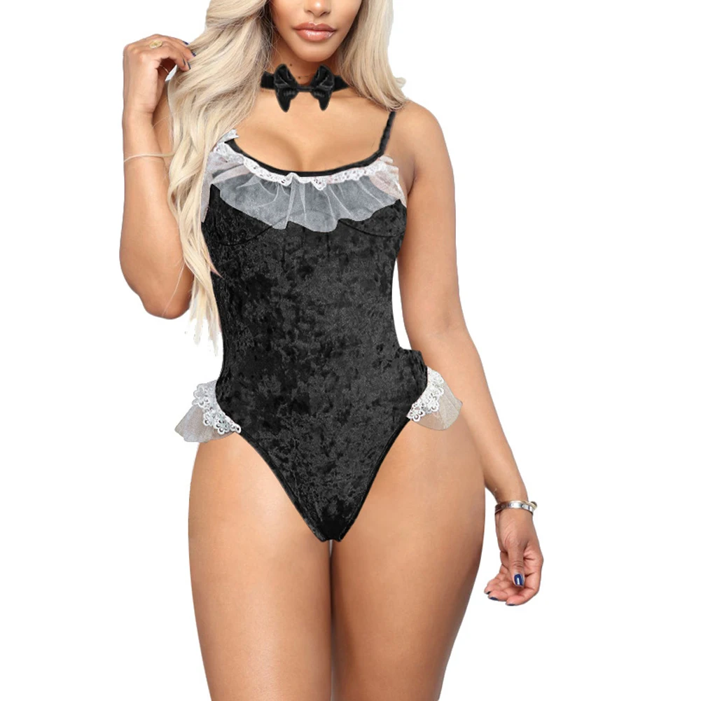 

Female Jumpsuit, Sexy U-Neck Sleeveless Jumpsuit Bodysuit Nightwear for Women, S/M/L/XL