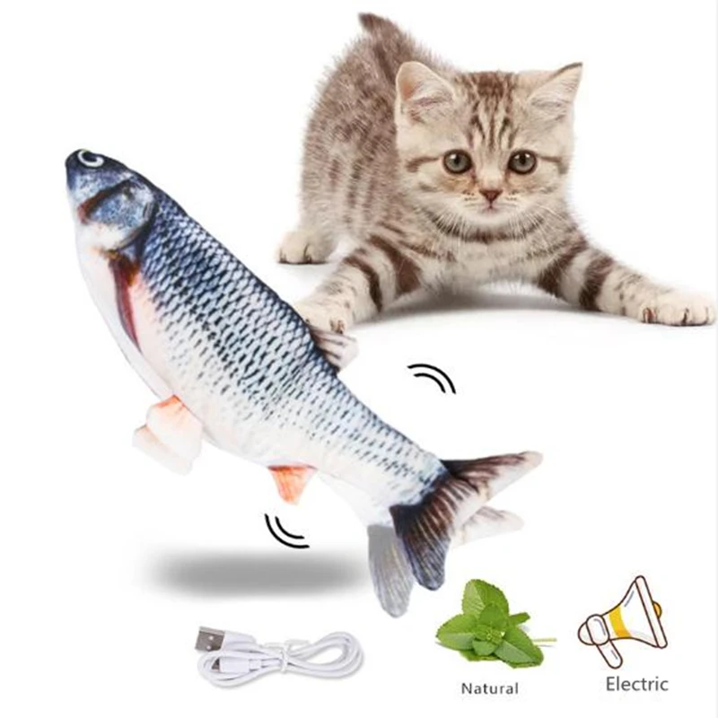 

30cm Electronic Pet Cat Toy Electric USB Charging Simulation Fish Toys for Dog Cat Chewing Playing Biting Supplies Dropshiping