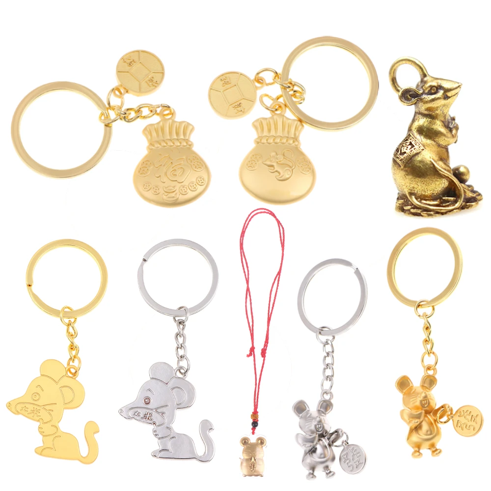 

2020 New Rat Mouse Keychain Fashion Trinket Animal Car Keyfob Bag Pendant Key Chain Personalized Keyring for Gift