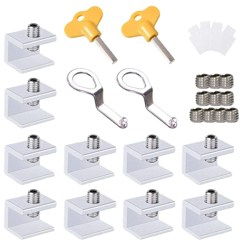

Quality 10PCS Adjustable Sliding Window Locks Stop Aluminum Alloy Door Frame Security Lock Child Window Locks with KeysHome Offi