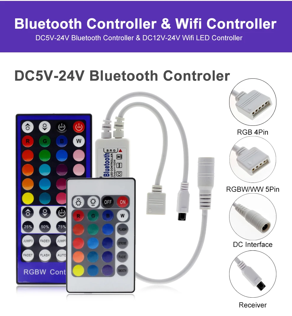 Wifi/Bluetooth RGB RGBW набор светодиодных лент DC12V Светодиодная лента 5050 5 м 300 светодиодный s+ wifi/Bluetooth контроллер+ адаптер питания