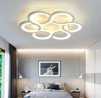 simple modern living room lamp personality ring led ceiling lamp warm bedroom lamp creative art study lamp