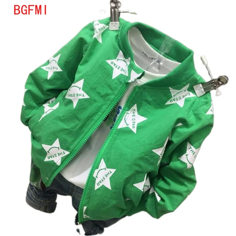 

2-5 Years Fashion Boys Clothes Autumn Boy Jacket Cotton Spring Kids Star Letter Print Zipper Lined Coat Baseball Sweatershirt
