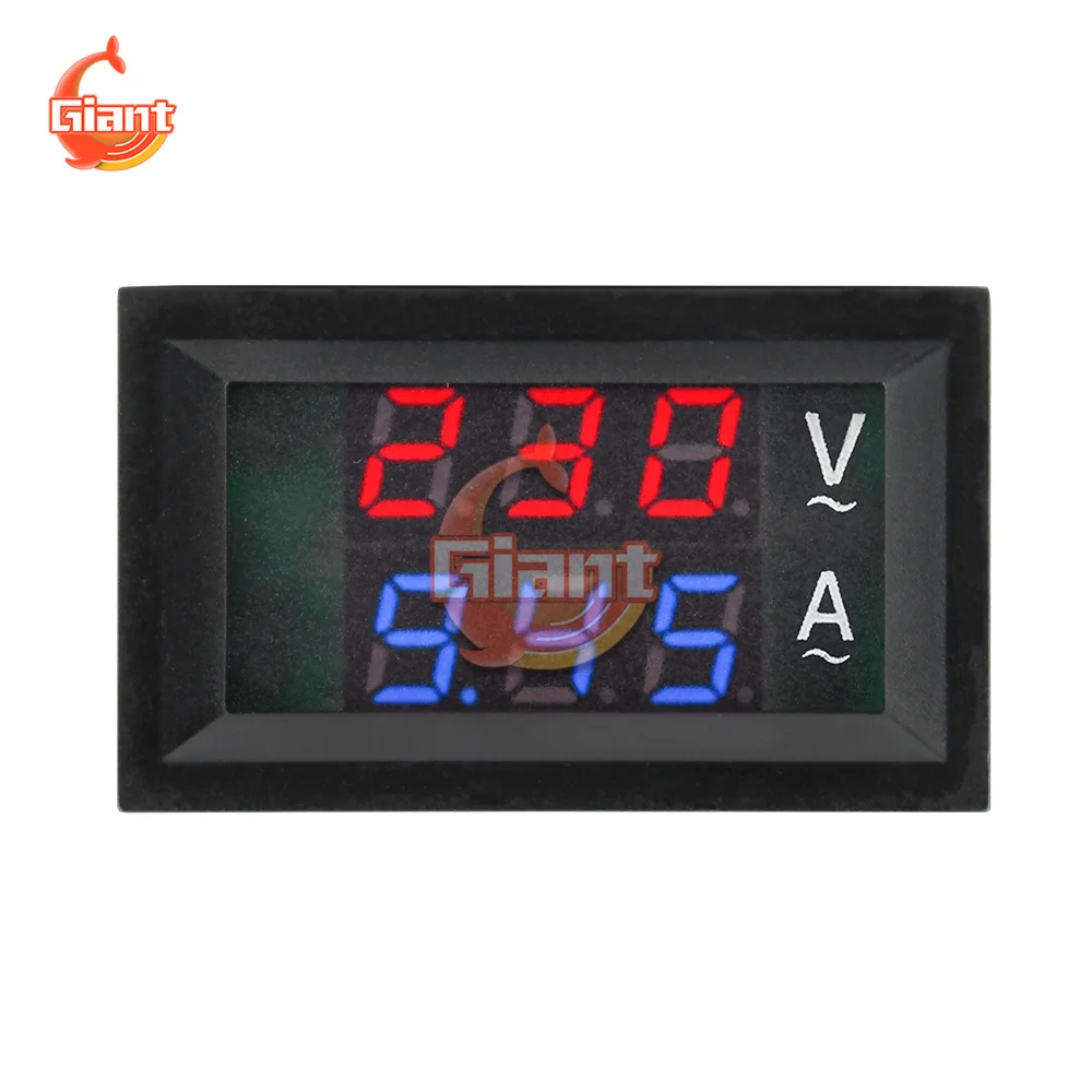 AC50-500V 10A 50A 100A светодиодный Высокоточный двойной дисплей Вольтметр Амперметр 220 В