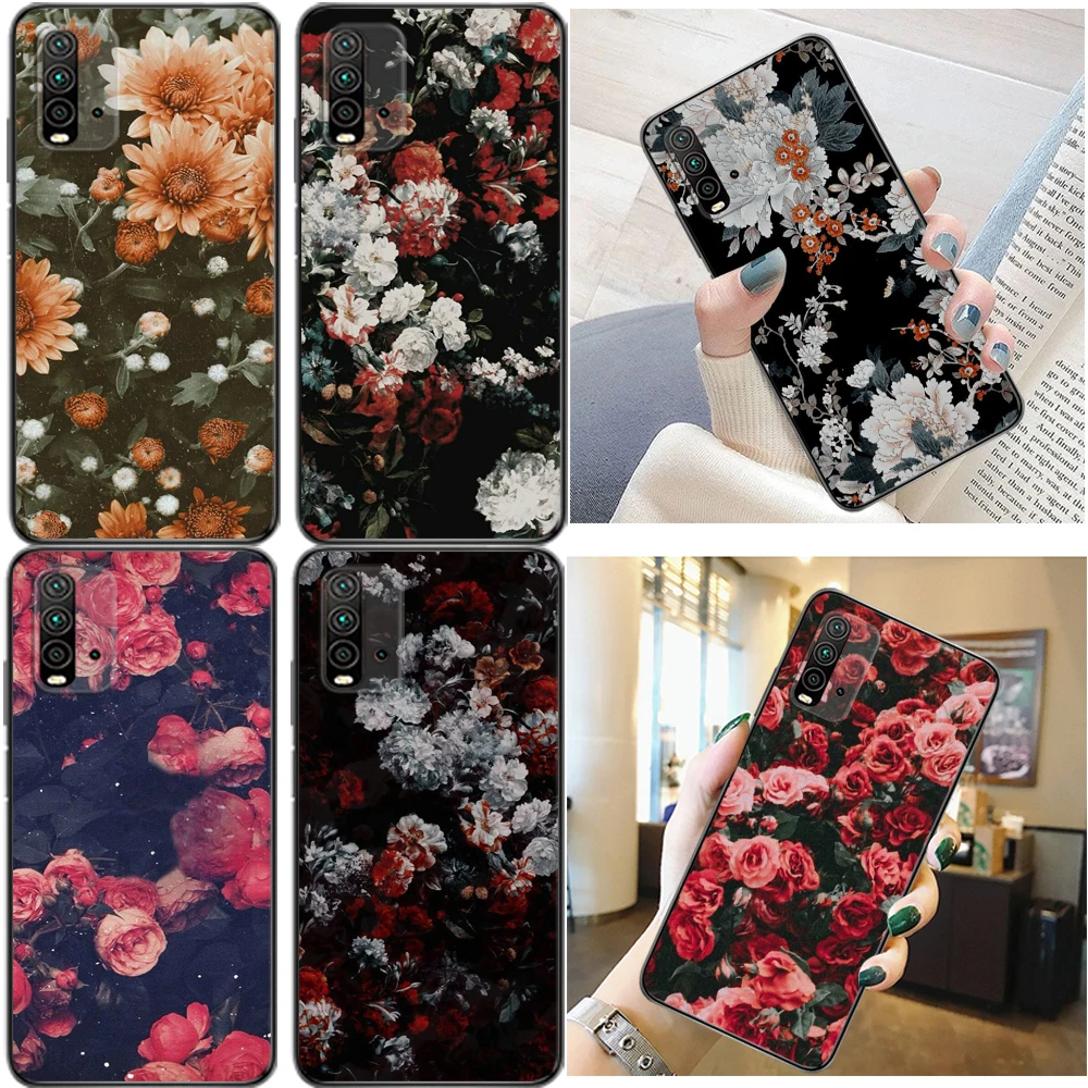 

Relief Flower Phone Case For Xiaomi Redmi Note 9 Pro 9T 9S 5G Max Relief Flower Soft TPU Funda Cases Coque