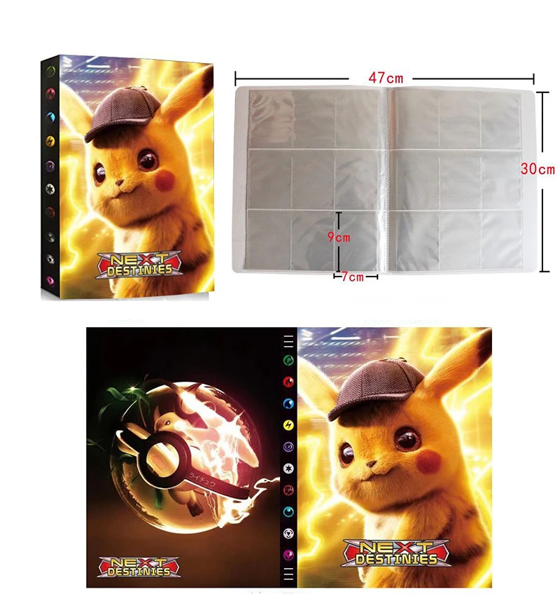 Soporte de sol y luna para ni&ntilde;os, colecci&oacute;n de tarjetas de Pokemon, libro de francaise, libro cargado, lista de juguetes, regalo, 432 Uds.-1