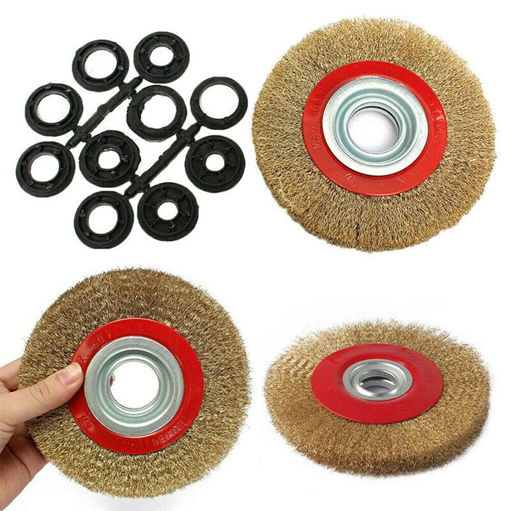 Удаление ржавчины проволока щетка колеса чистящие поверхности стенд