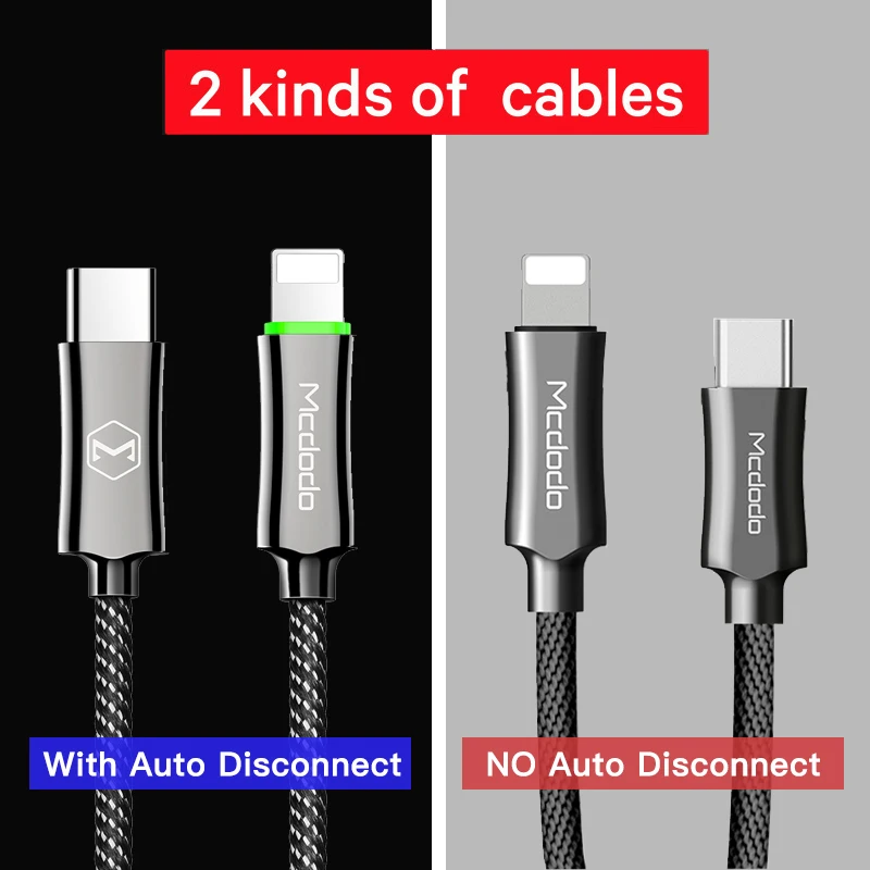 Mcdodo USB C PD 18 Вт Кабель для быстрой зарядки type Lightning 2A зарядное устройство передачи