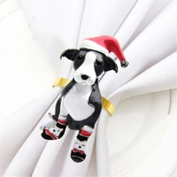 12pcsmetal christmas dog napkin ring desktop decoration used for cocktail party wedding banquet holiday party