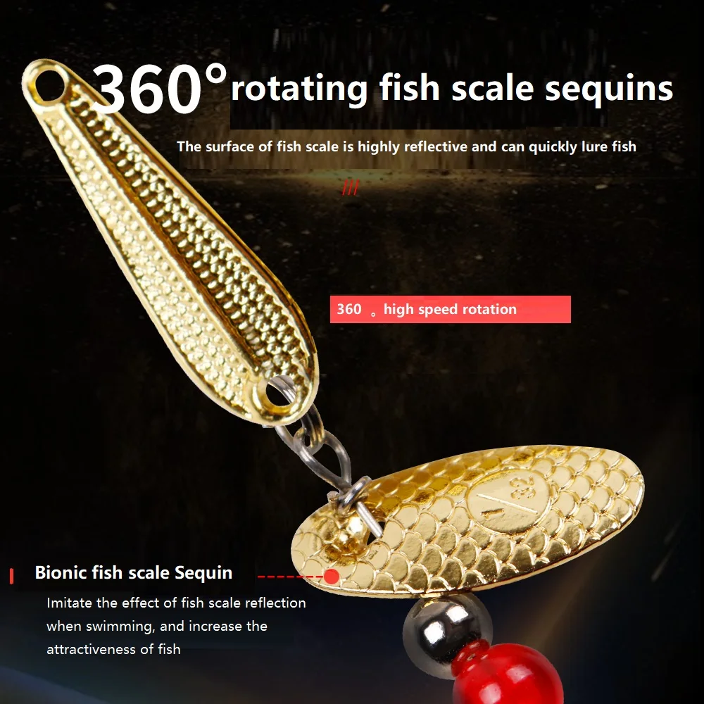 1 шт. вращающаяся блесна металлическая наживка в виде рыбьей чешуи блесток 2 4g