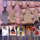 Позолоченная подвеска с мультяшным именем ожерелье для детей индивидуальная фотография портретная табличка Подвеска для семейного подарка