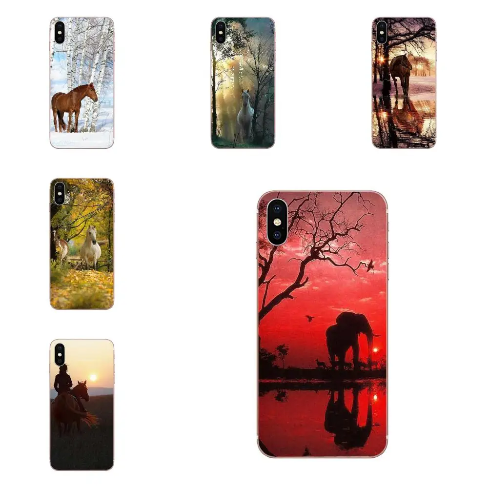Закат лошадь Дерево Птицы Мягкий защитный чехол для Xiaomi Redmi Note 2 3 3S 4 4A 4X5 5A 6 6A Pro Plus |