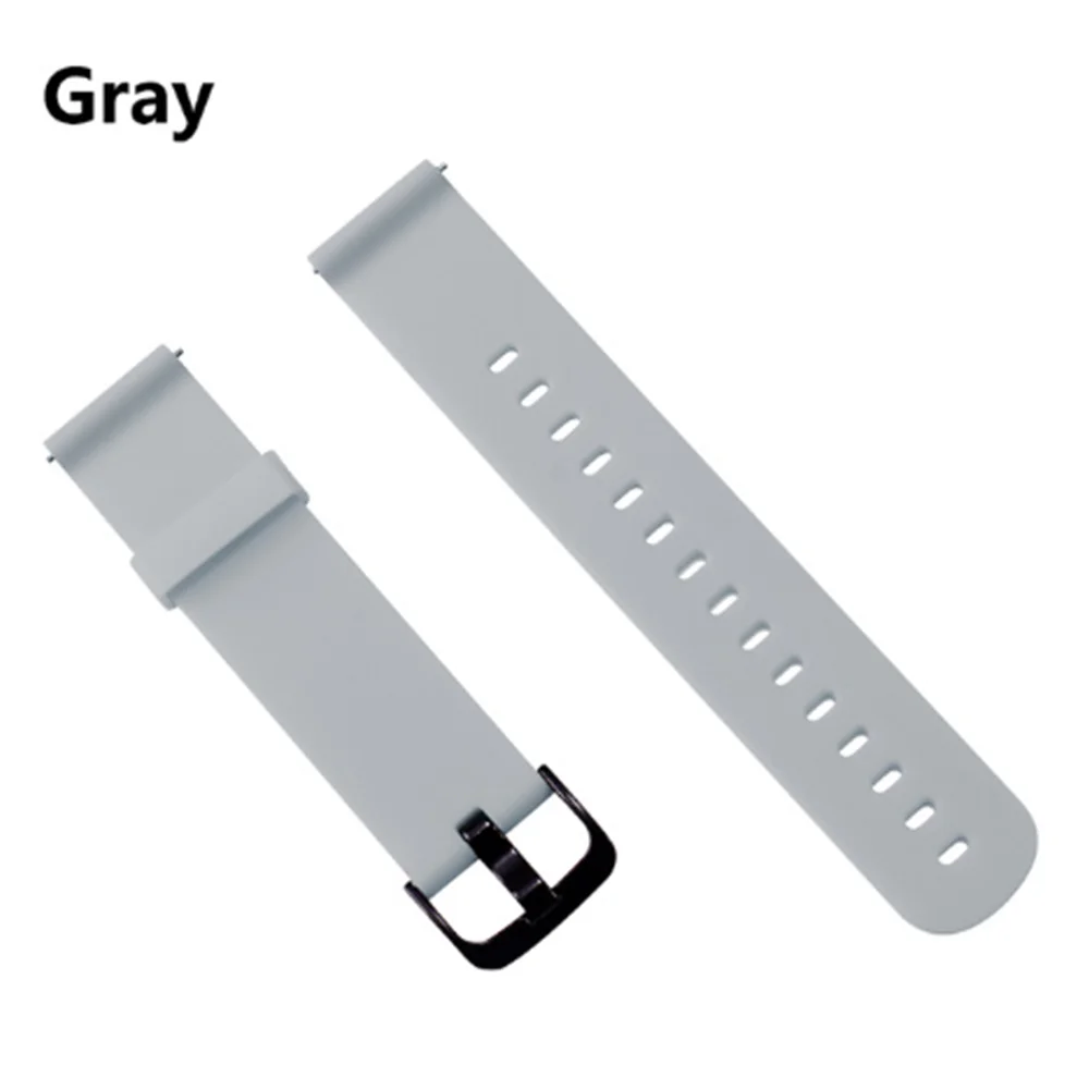 gray Силиконовый ремешок для часов Xiaomi Huami Amazfit Bip Little Band 20 мм ремешок для Amazfit Beep браслет на запястье samsung gear S2 S4 - Цвет: gray
