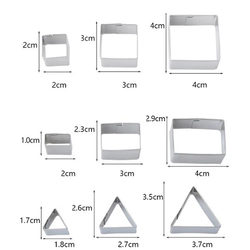 24Pcs/lot Stainless Steel Pottery Clay Tools Geometry Round Square Cutter Molds |
