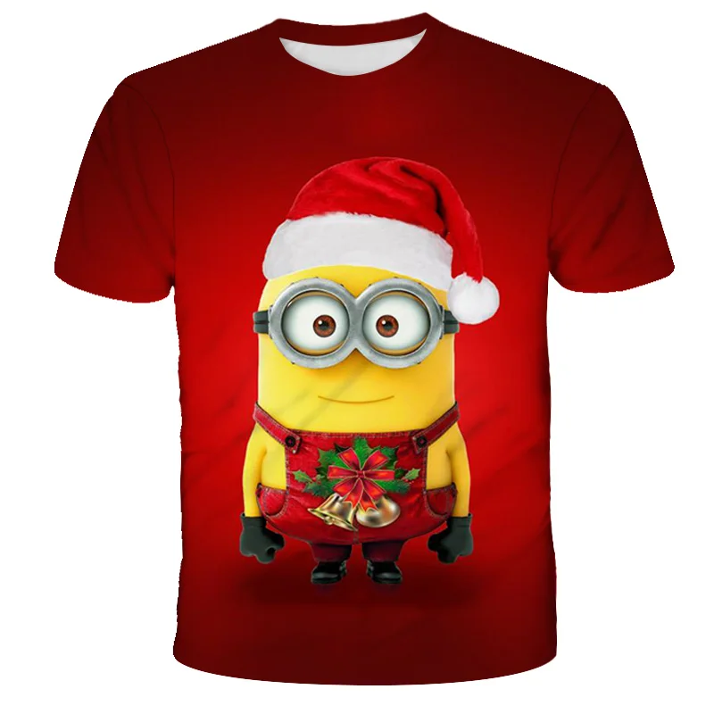 

Children's Christmas Printed T-Shirt, Boys' And Girls' Cartoon Animation T-Shirt, Casual Round Neck T-Shirt,FestivalT-Shirt 3-14