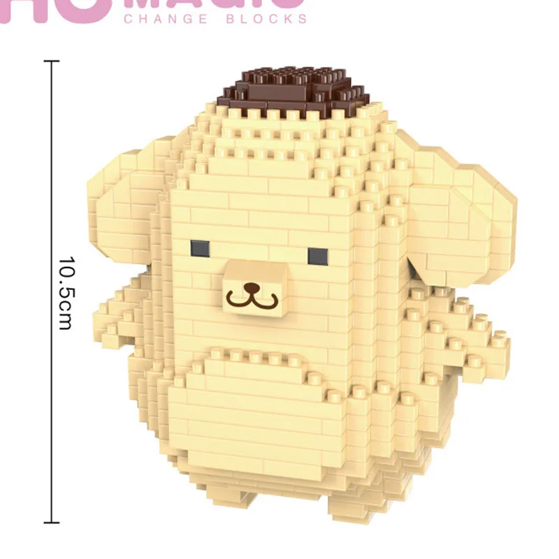 Kawaii Sanriod Small Building Blocks Cartoon Kuromi My Melody Assembled Animal Model Education Game Graphics Toy Xmas Gift | Игрушки и