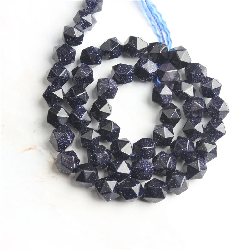 

LIngXiang 6/8/10/12mm naturally carves small flat Blue sandstone loose beads for jewelry DIY stone bracelets and necklaces