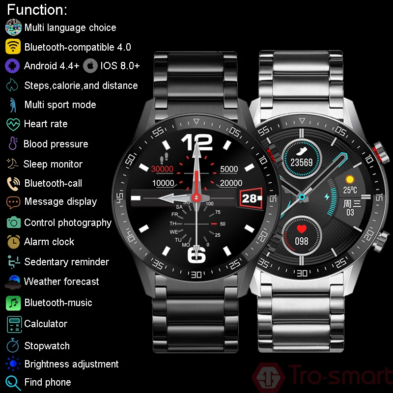 Часы наручные Trosmart Мужские Цифровые спортивные электронные светодиодные с