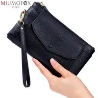 fashion women wallets handbag genuine leather pouch ultra thin wristlet clutch lady cash phone coin purse small clutch pouch