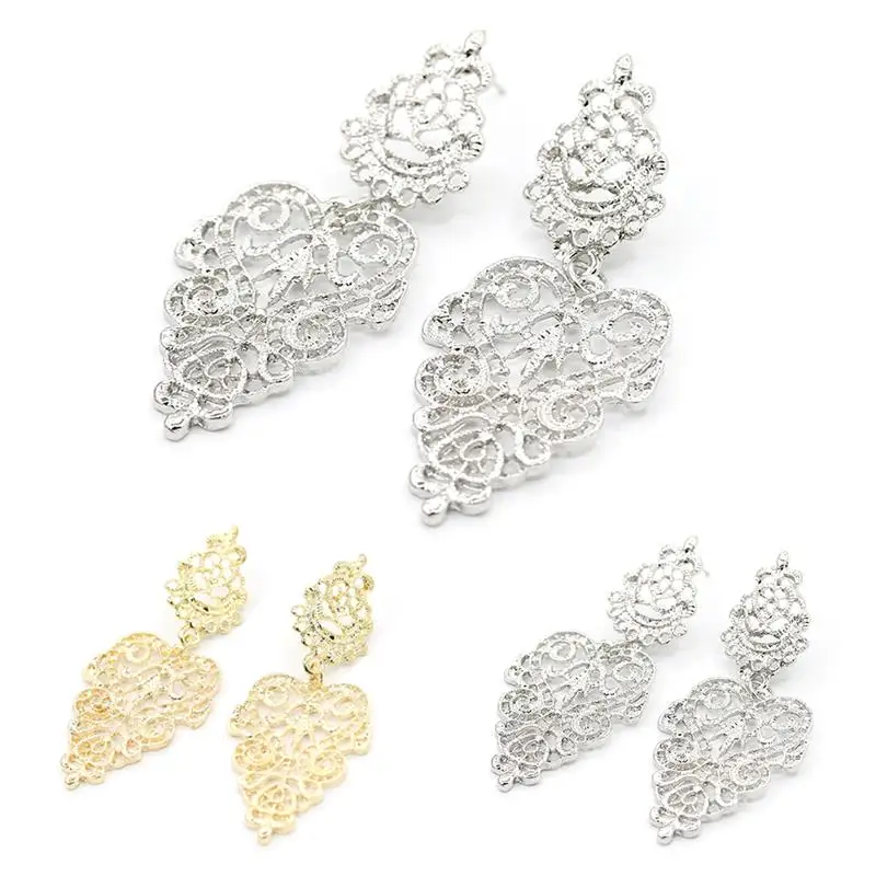 

Exquisite Bohemia Style Earrings Fashion Long Statement Hollow Dangle Earrings For Women Party Wedding Female Jewelry Gift