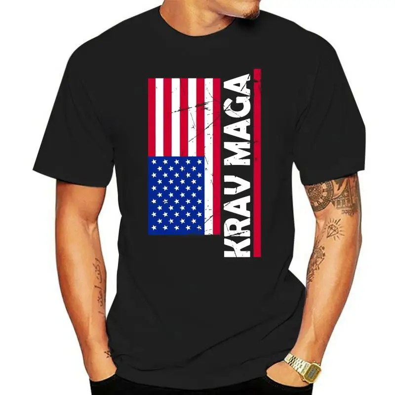 

USA Flag Krav Maga , Navy T-Shirt, Military Self Defense Tee Gift S-3XL