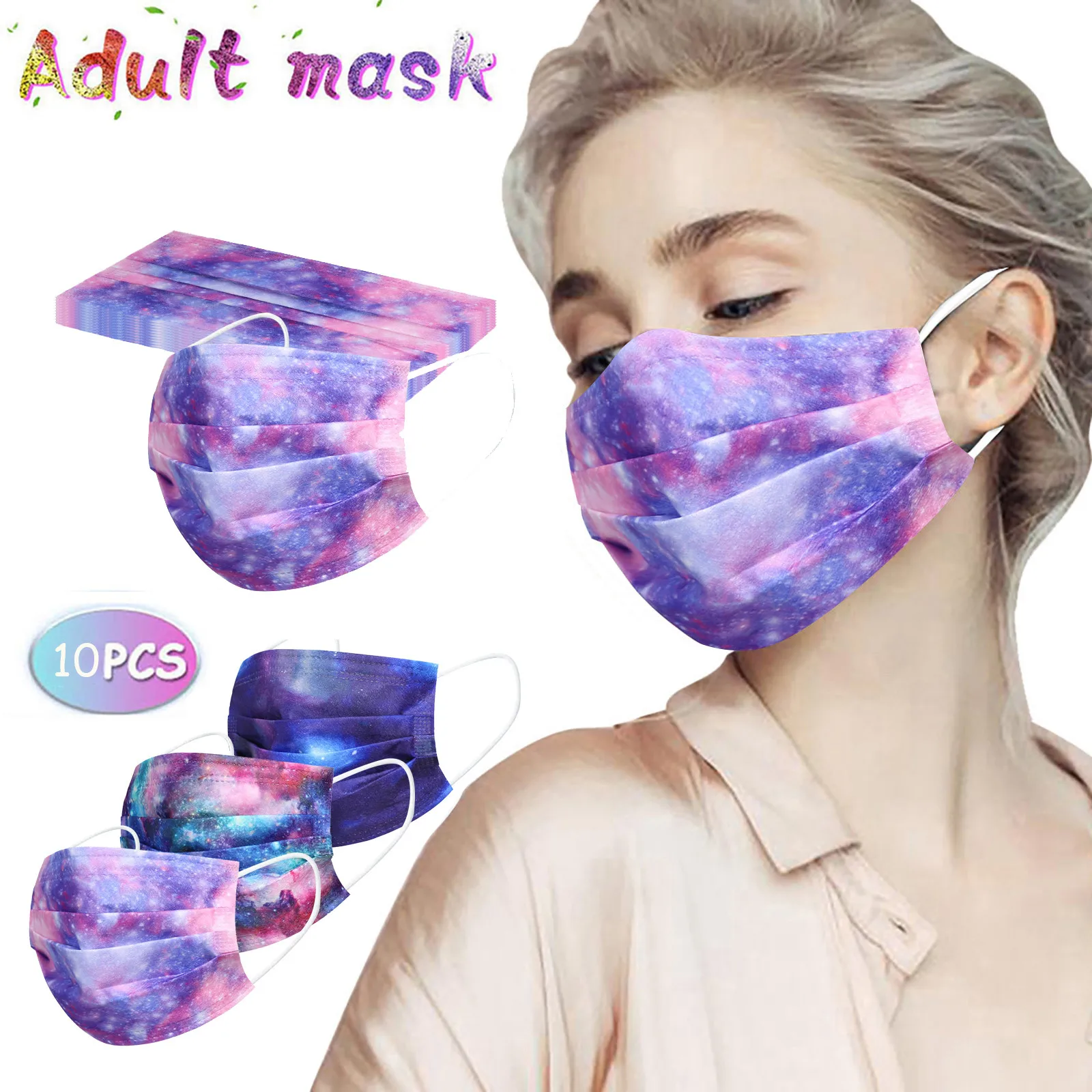 10/50/100 штуки прибитый краска для взрослых 3ply фильтры одноразовые Mascarillas Бандана с