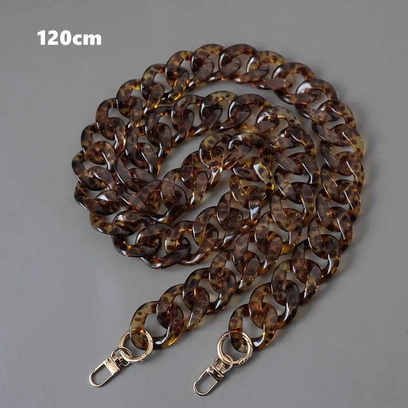 

Leopard Pattern Acrylic Resin Chain Bag Strap for Handbags Women Gold Buckle Purse Chains Bags Accessories Acrylic 45/85/120cm