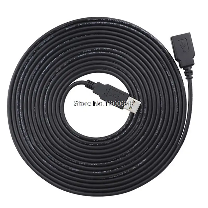 

0.5M 1M 3M 5M USB 2725 (24AWG*2C+28AWG*1P)+AL+7/0.21BC+48/0.1 A Male M to A Female F USB Extension Cable black Extended Cable