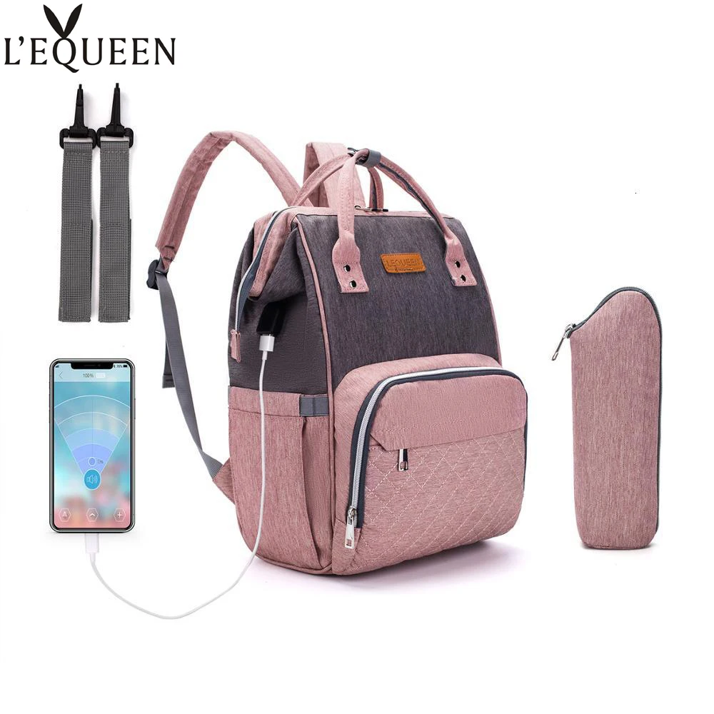 Сумка для подгузников LEQUEEN с USB водонепроницаемая сумка детских принадлежностей
