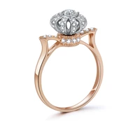 hoyon 14k rose gold womens color crown rotation ring genuine 1 5ct anillos diamond style jewelry gemstone bijoux femme crown