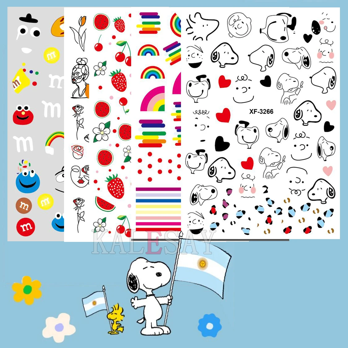 3D собака Абстрактная Живопись Изображение нейл арта Стикеры s самоклеющиеся