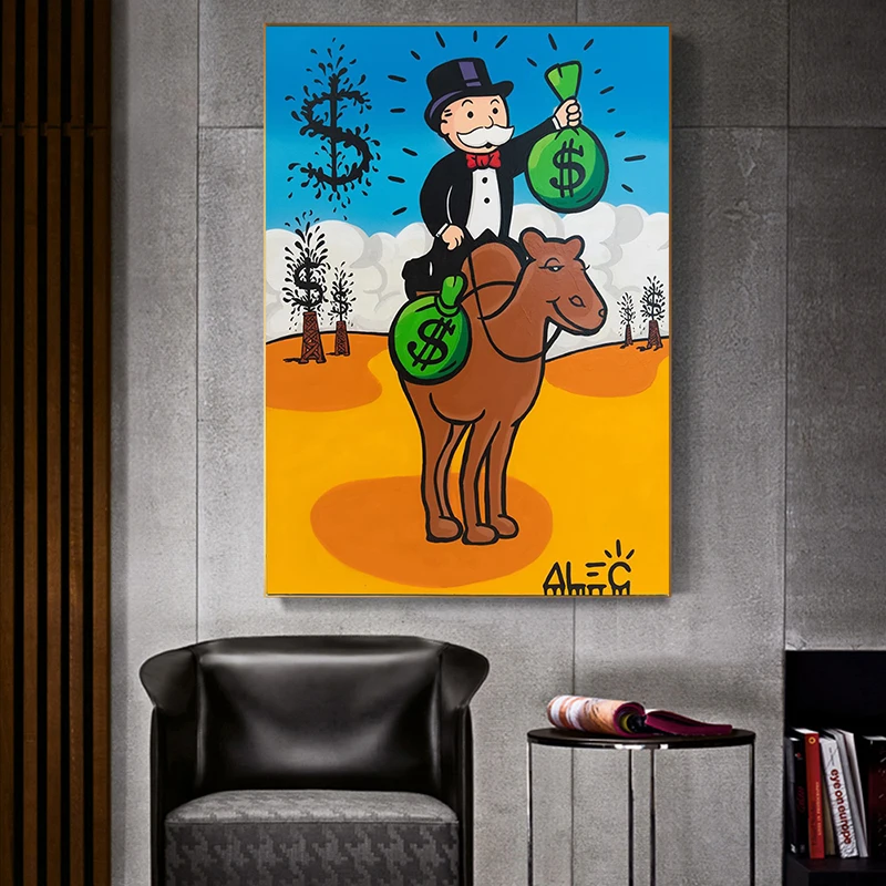 

Alec Monopoly Graffiti Art Characters Canvas Paintings Money Posters and Prints Modern Home Decor Wall Pictures Mural Cuadros