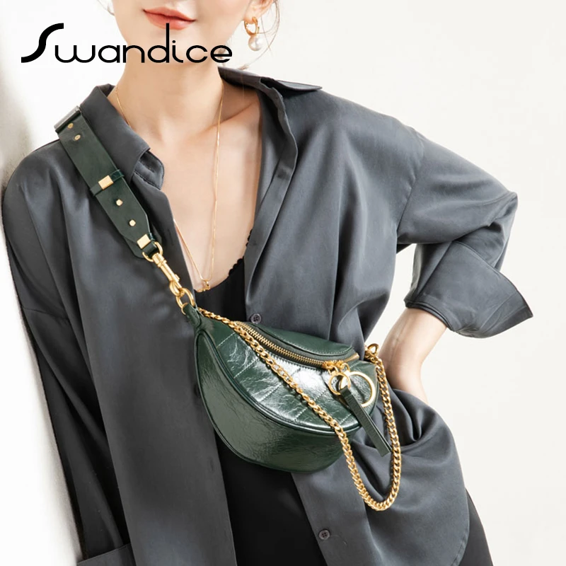 Винтажная сумка мессенджер из натуральной вощеной кожи с золотым кольцом