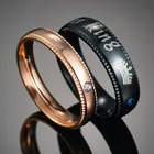 Кольцо с цирконом для мужчин и женщин, эксклюзивное кольцо с надписью ее король и его королева, для пары, подарок для любимых