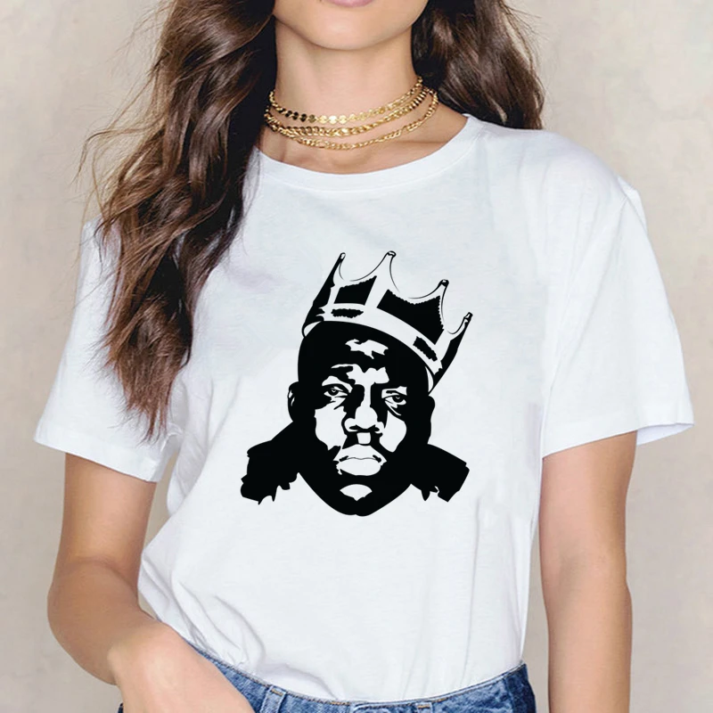 Футболка с принтом известного b. I.g Biggie Smalls Повседневная Милая футболка летние