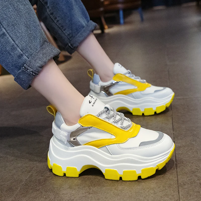 Женская обувь женские кроссовки на массивном каблуке увеличивающая рост