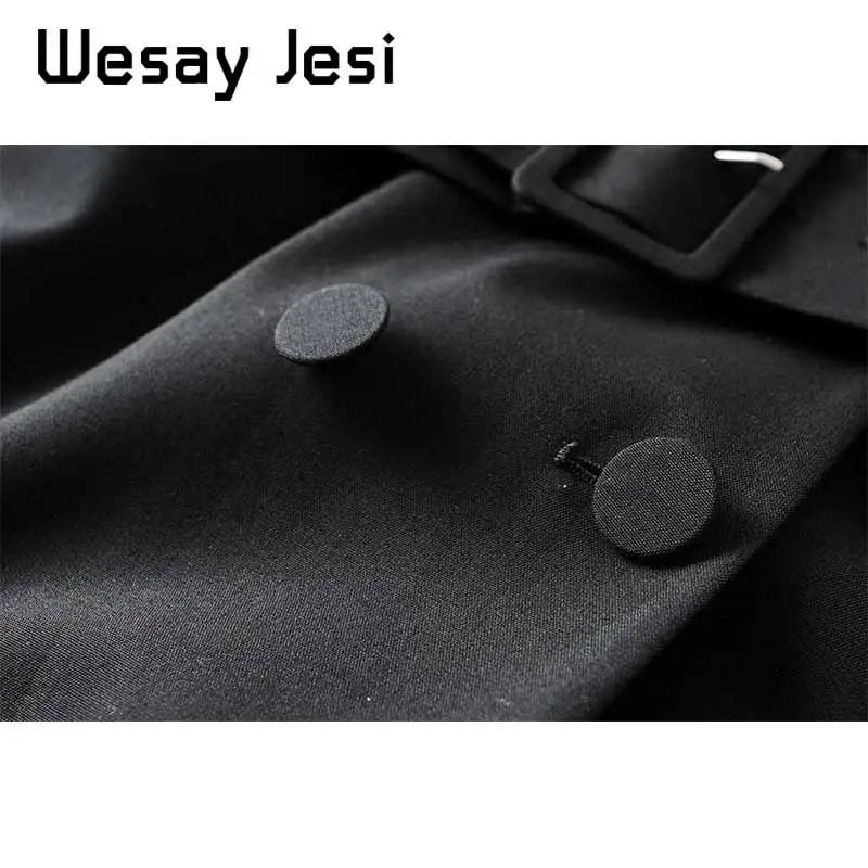 Женский офисный блейзер с длинным рукавом повседневный поясом на осень и зиму