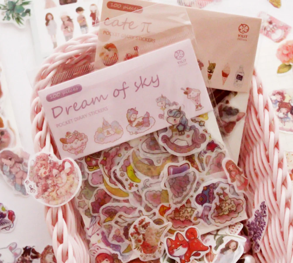 100 шт растение цветы кошка девочка домашнее животное мультфильм васи бумажные