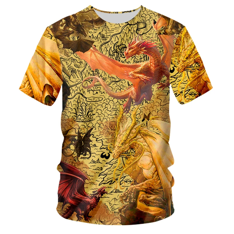 

Summer Dragon Totem 3D Print Men T Shirt High Street Men's O-Neck Short Sleeve Casual Oversized Male T-Shirts Men Clothing Tops