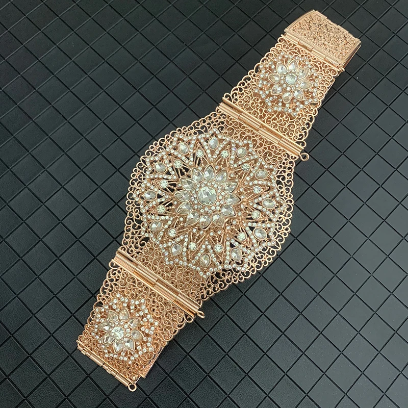 Arab fashion belt Women metal jewelry chain gold luxury bridal waist chain rhinoceros Caftan belt
