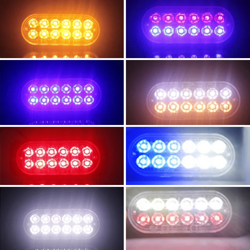 

12LED Car Side Strobe Light Car Truck Trailer Grill Flashing Breakdown Emergency Stop Light Hazard Warning Signal Lamp 12V-24V